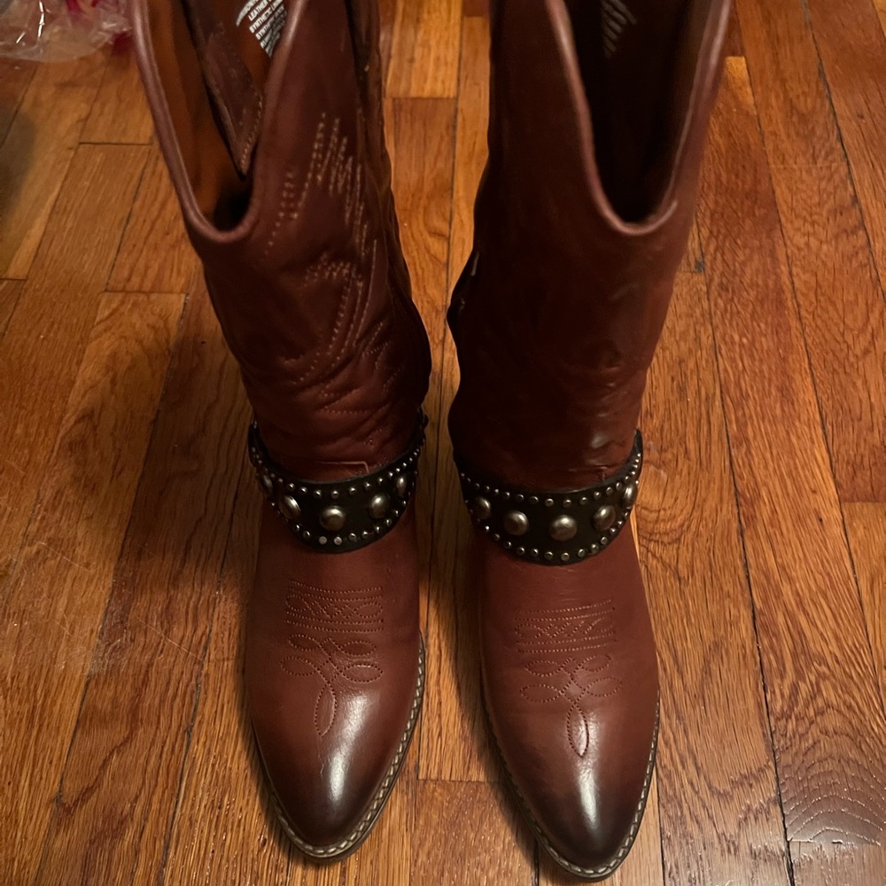 Harrison brown leather western boots by Steve Madden